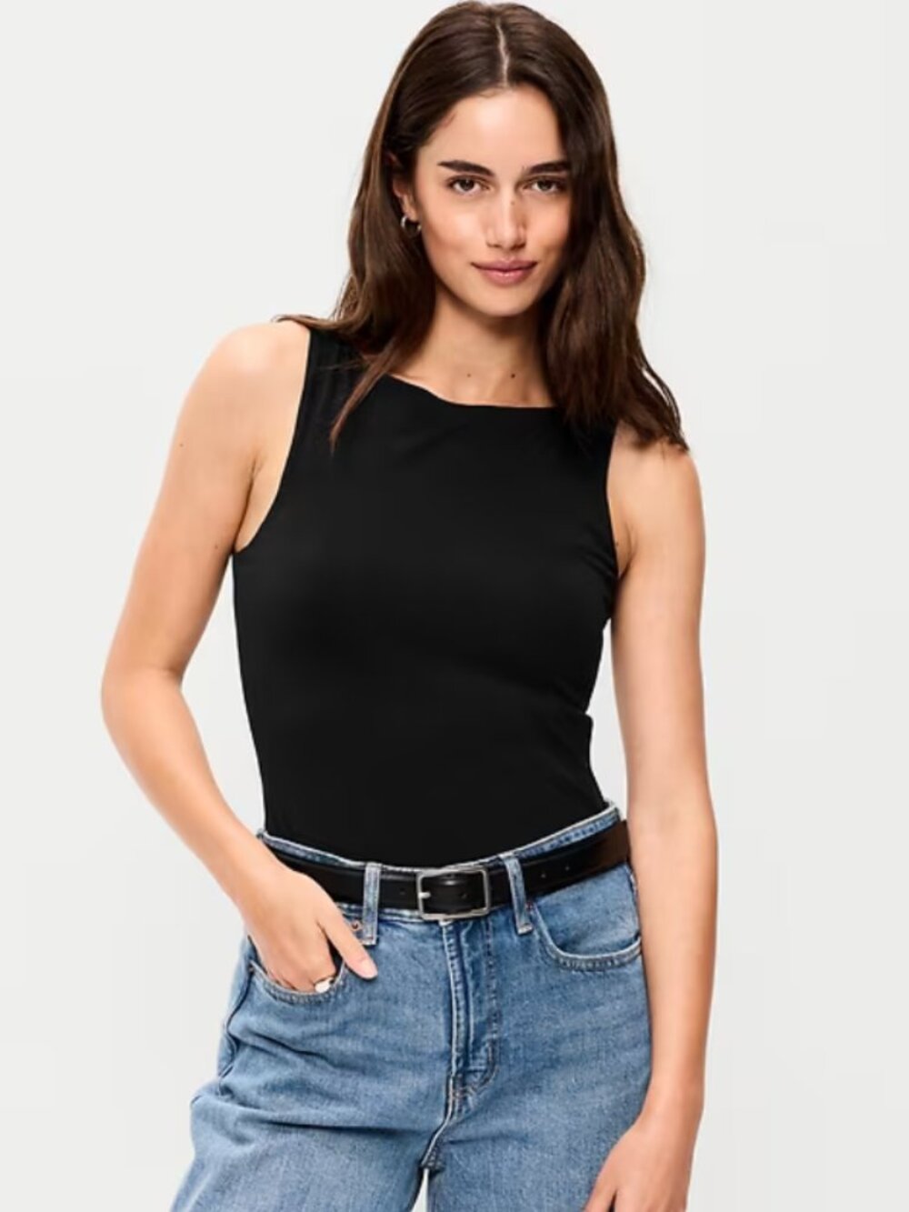 Double-Layer Boat-Neck Top